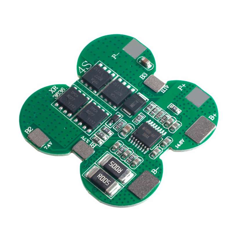Vue composants BMS 4S 15A avec 4 MOS